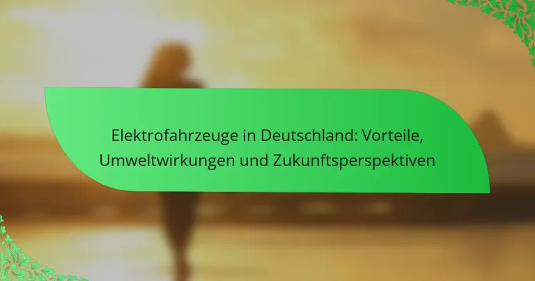 Elektrofahrzeuge in Deutschland: Vorteile, Umweltwirkungen und Zukunftsperspektiven