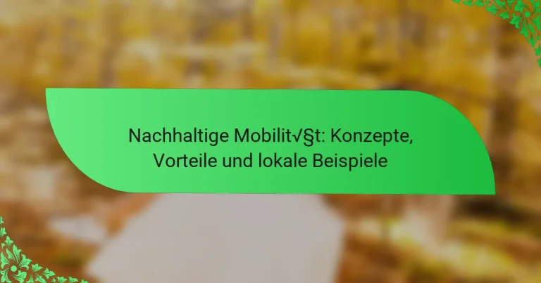 Nachhaltige Mobilität: Konzepte, Vorteile und lokale Beispiele