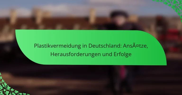 Plastikvermeidung in Deutschland: Ansätze, Herausforderungen und Erfolge