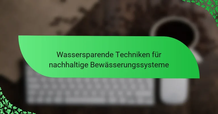 Wassersparende Techniken für nachhaltige Bewässerungssysteme