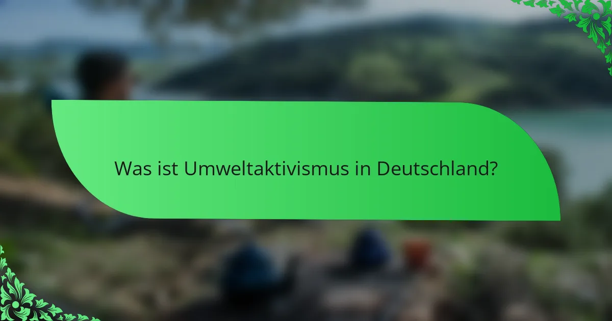 Was ist Umweltaktivismus in Deutschland?