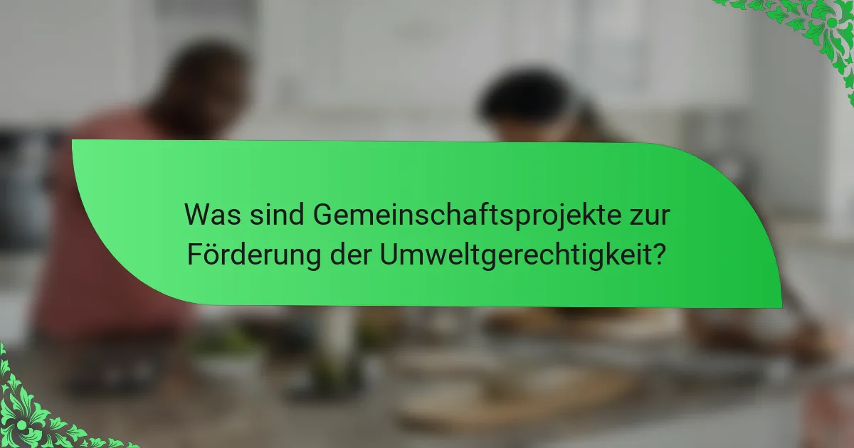 Was sind Gemeinschaftsprojekte zur Förderung der Umweltgerechtigkeit?