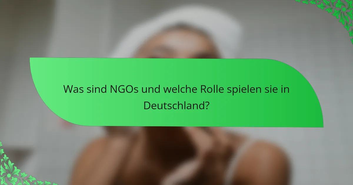 Was sind NGOs und welche Rolle spielen sie in Deutschland?