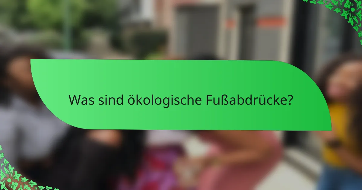 Was sind ökologische Fußabdrücke?