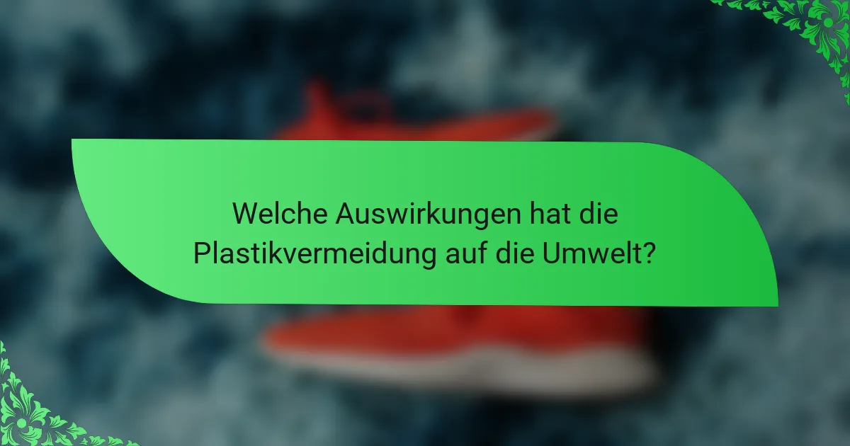 Welche Auswirkungen hat die Plastikvermeidung auf die Umwelt?
