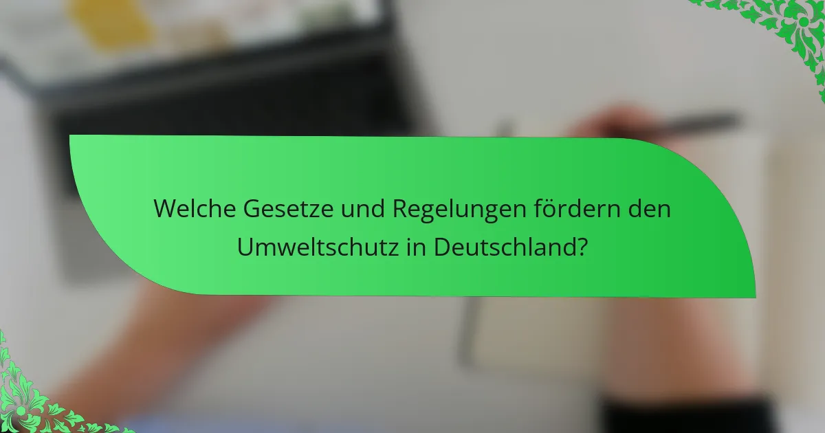 Welche Gesetze und Regelungen fördern den Umweltschutz in Deutschland?