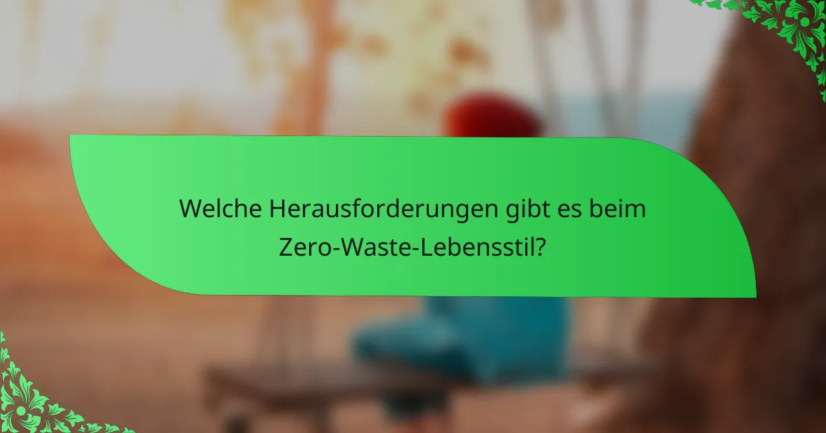 Welche Herausforderungen gibt es beim Zero-Waste-Lebensstil?