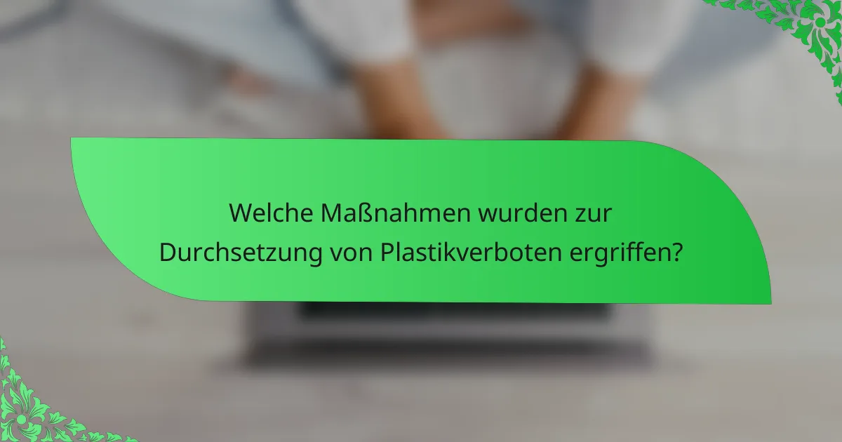Welche Maßnahmen wurden zur Durchsetzung von Plastikverboten ergriffen?