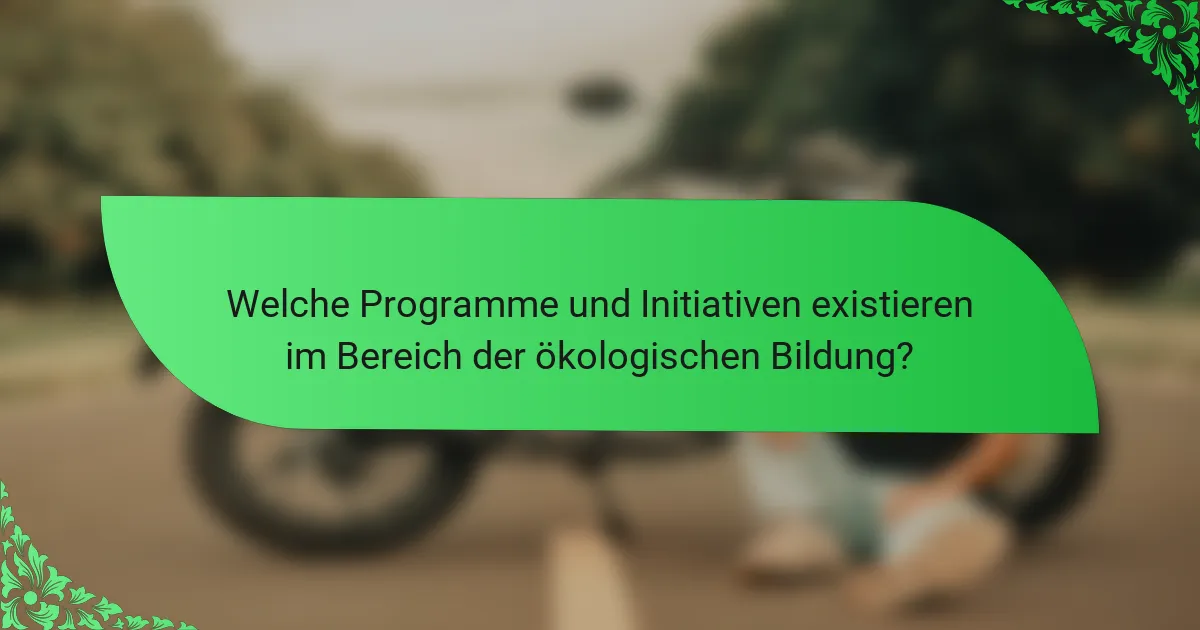 Welche Programme und Initiativen existieren im Bereich der ökologischen Bildung?