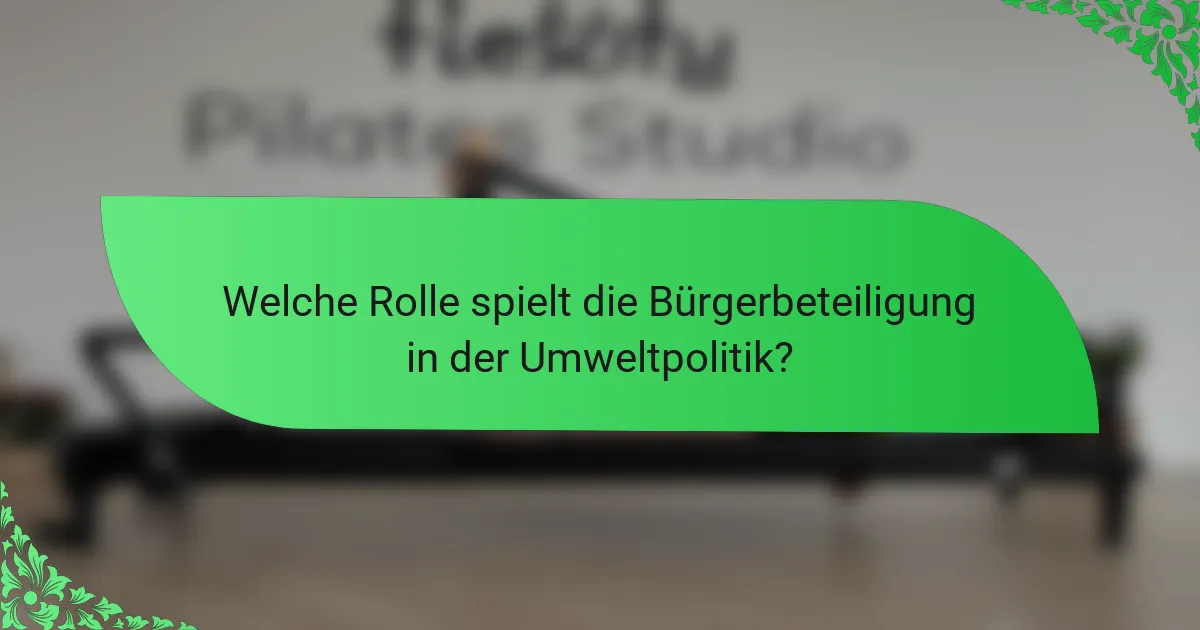 Welche Rolle spielt die Bürgerbeteiligung in der Umweltpolitik?