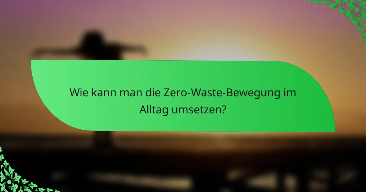 Wie kann man die Zero-Waste-Bewegung im Alltag umsetzen?