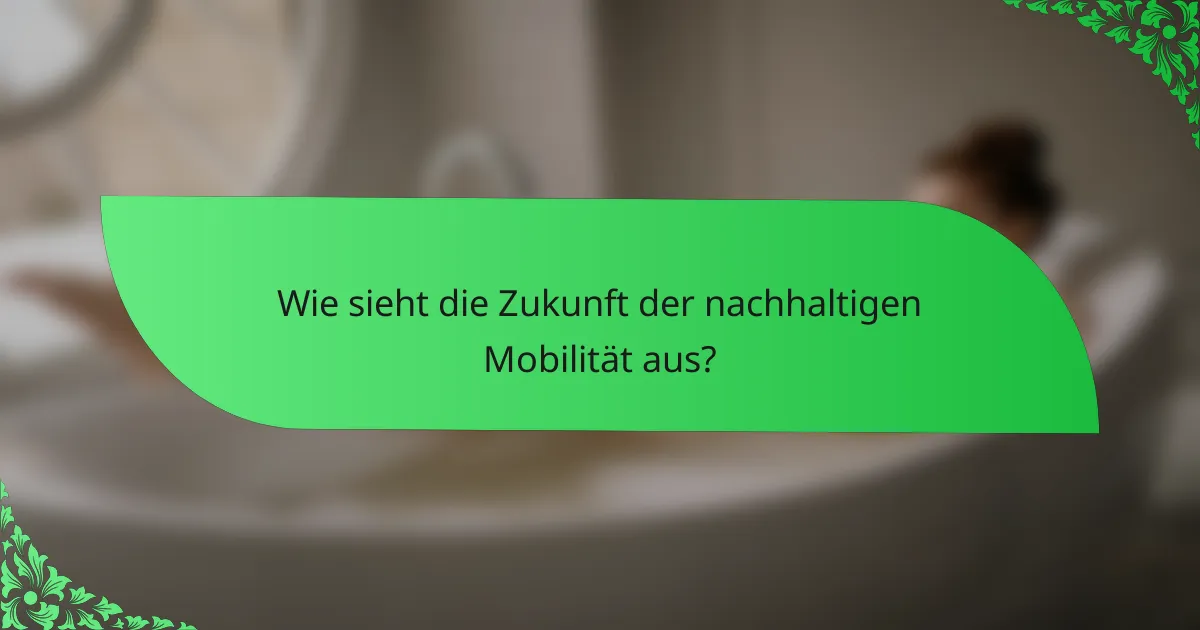 Wie sieht die Zukunft der nachhaltigen Mobilität aus?